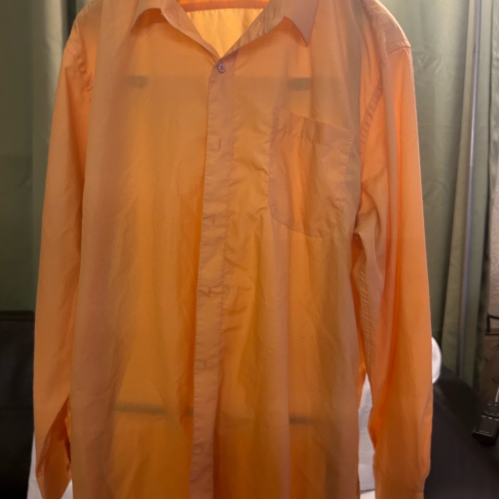 Men's Orange Casual Button Down Shirt